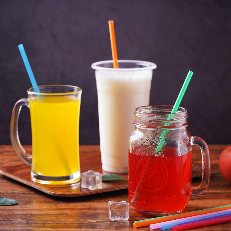 CVNDKN 200 Pcs Colorful Plastic Long Disposable Drinking Straws. (0.23''diameter and 10.2"long) - Image 5